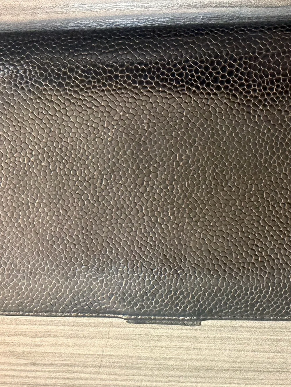 CHANEL Black Quilted Leather  Wallet   with Embossed Logo